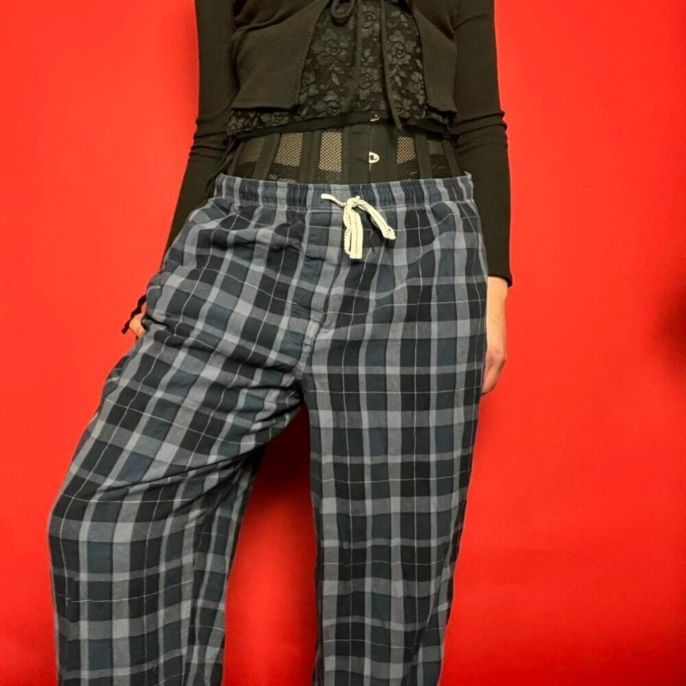 Full length plaid tartan pyjama pants 💙🤍
